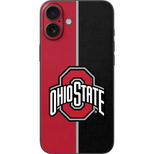 Ohio State University OSU Buckeyes Split iPhone 16 Plus Skin